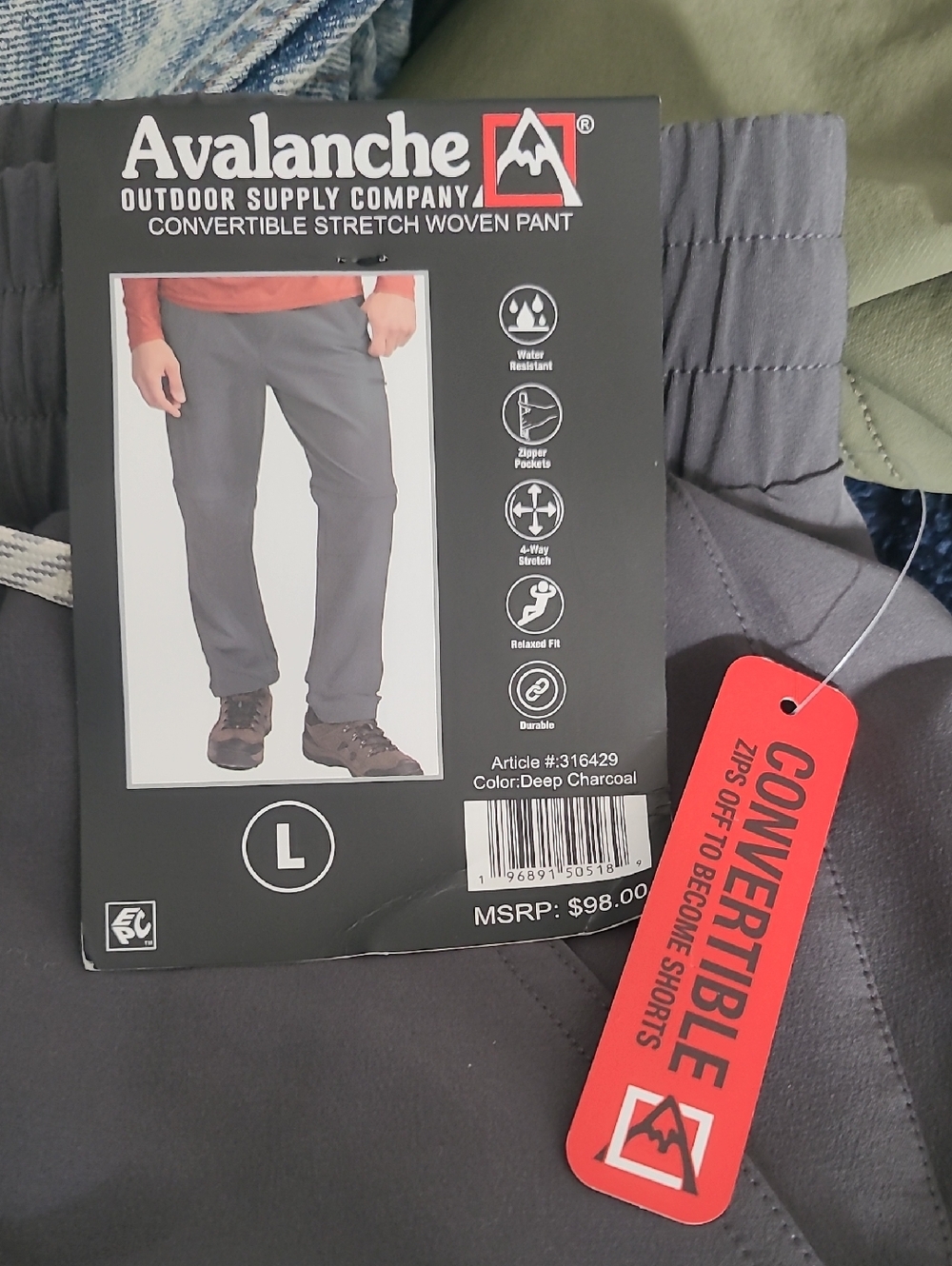 Men's Large Convertable Zipoff Cargo Pant - Picture 3 of 5